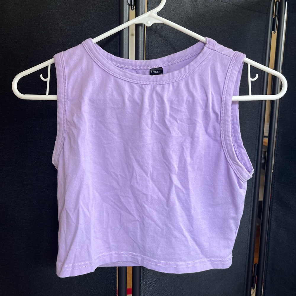 SHEIN Lavender Sleeveless Crop Top